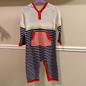 Hanna Andersson Hooded Striped Romper Size 80 (12–18M) Cotton Nordic Style